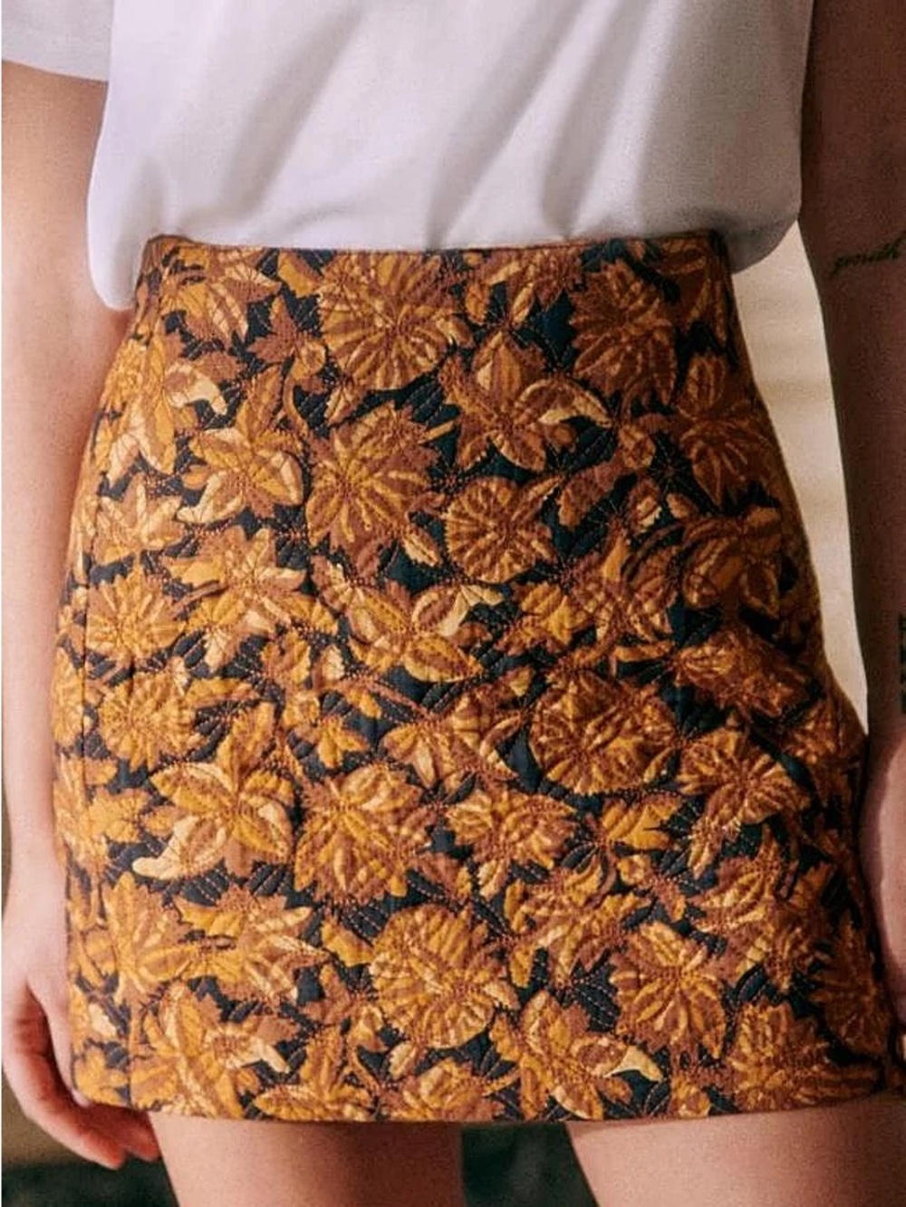 Sezane Malia Quilted Skirt
